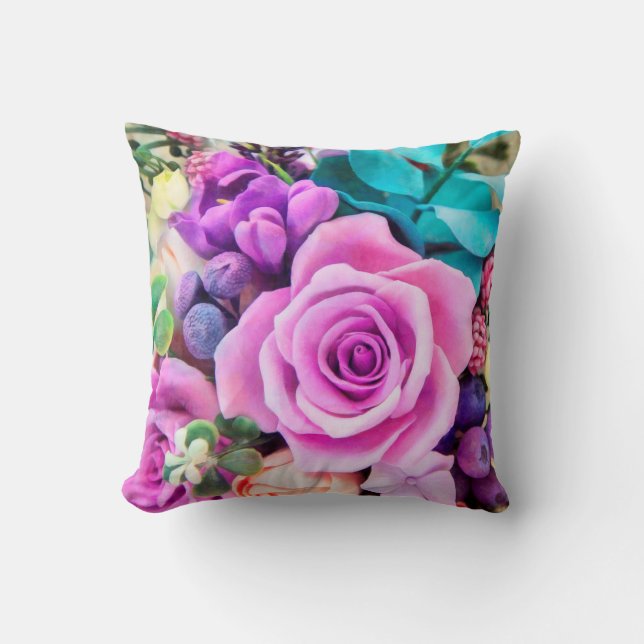 Almofada Jardim de Rosas Românticas (Frente)