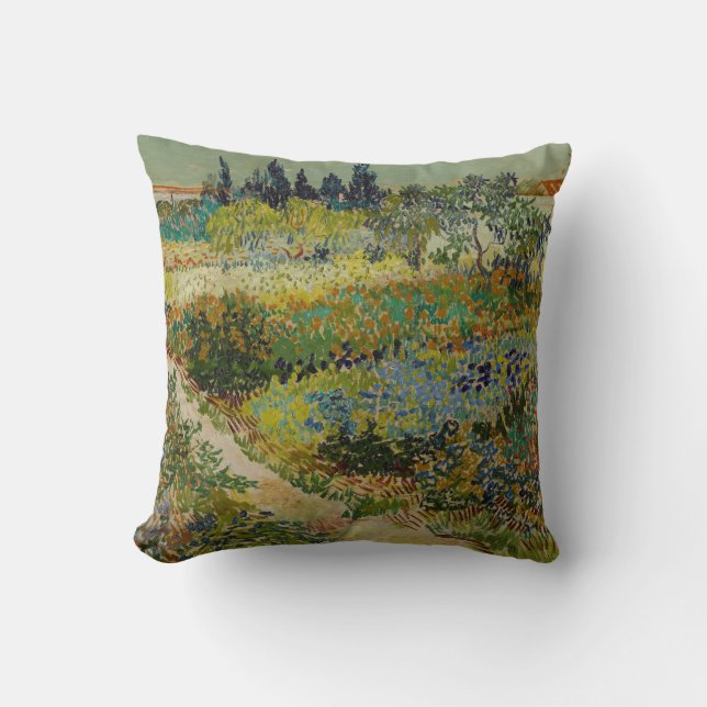 Almofada Jardim de Van Gogh em Arles Floral Impressionista (Frente)