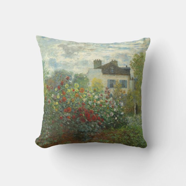 Almofada Jardim do Artista Monet em Argenteuil Pintura (Frente)