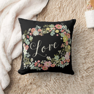 Almofada Jardim Floral Belo Amor Cushion Negro