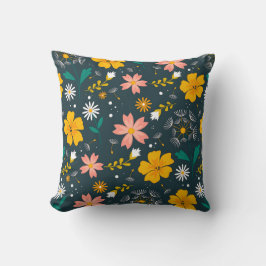 Almofada Jardim Floral da Marinha Padrão Caprichoso de Prim