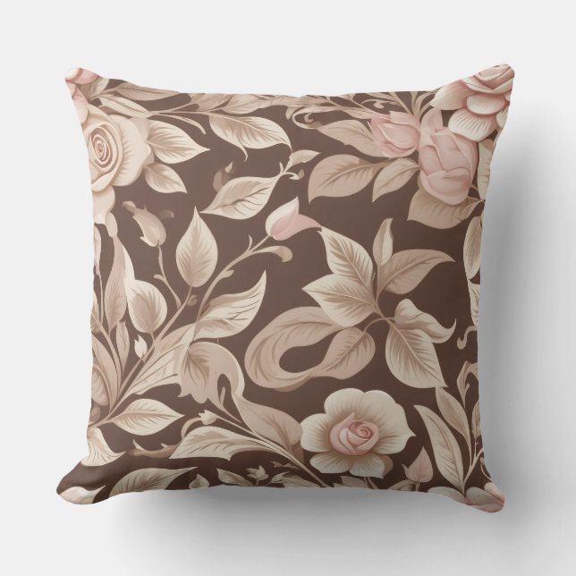 Almofada Jardim Floral Mocha (Frente)