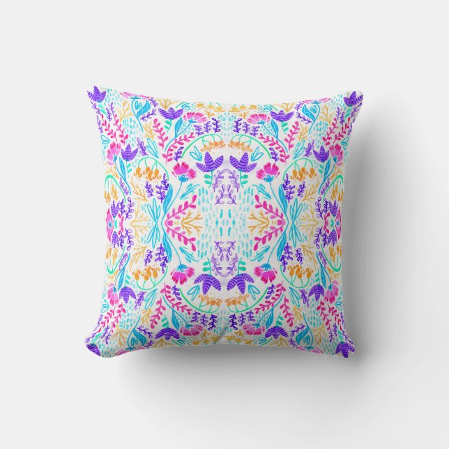 Almofada Jardim floral pastel (Frente)