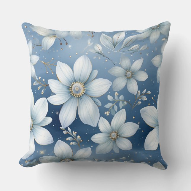 Almofada Jardim Glacial Botânico de inverno (Frente)