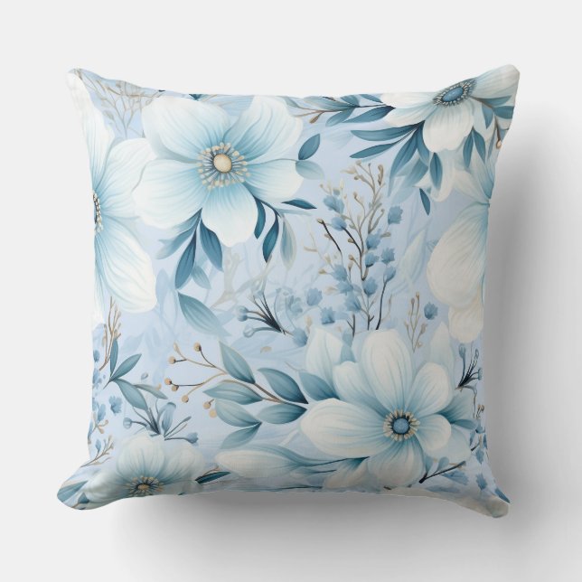 Almofada Jardim Glacial Botânico de inverno (Frente)