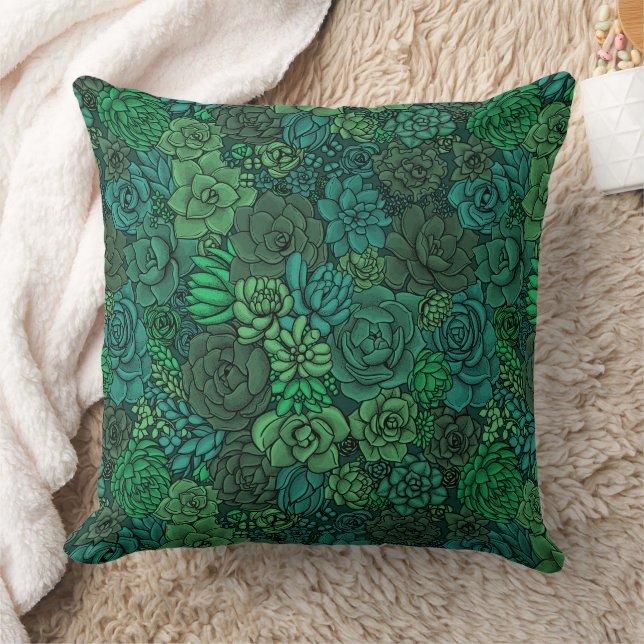 Almofada Jardim suculento em verde (Cobertor)