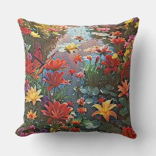 Almofada Jardim Surreal - Ilustração Floral design 3