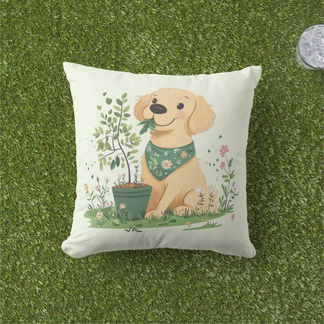 Almofada Jardinagem de Cachorro para Retristas do Dia da Te (Grama)