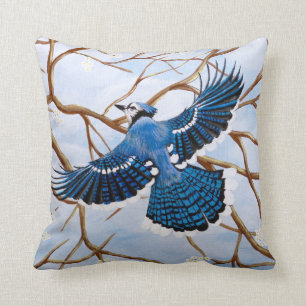 Almofada Jay azul crescente
