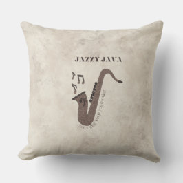 Almofada Jazzy Java - Grãos de Café - Saxofone-
