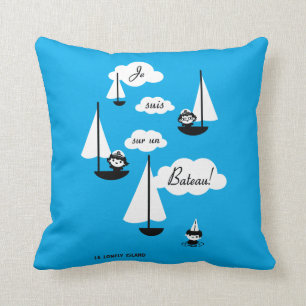 Almofada Je suis sur un Bateau!