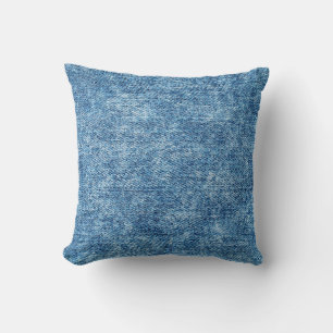 Almofada Jeans em azul de lavagem ácida. Fundo de Denim, t