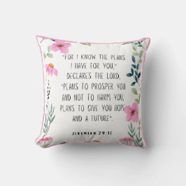 Almofada Jeremiah 29:11 em Floral Rosa