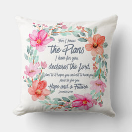 Almofada Jeremiah 29:11 Porque eu conheço os Planos Rosa Fl