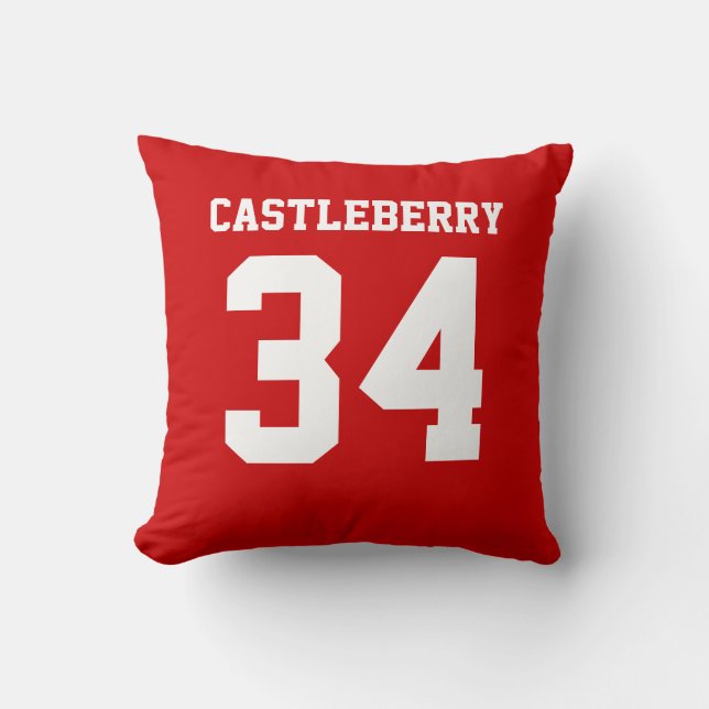 Almofada Jersey Red e White Sports de dupla face (Frente)