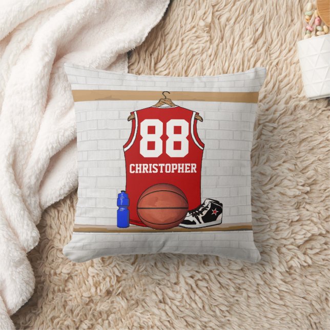 Almofada Jérsia de basquete Red Personalizada (Cobertor)