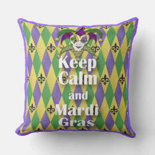 Almofada Jester Mask Keep Calm e Mardi Gras