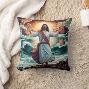 Almofada Jesus acalmando a tempestade perto da costa