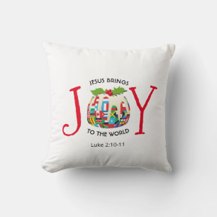 Almofada JESUS ALEGRIA AO MUNDO Cristão Natal