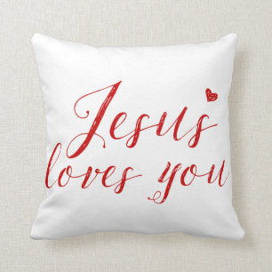 Almofada Jesus ama-o travesseiro do logotipo