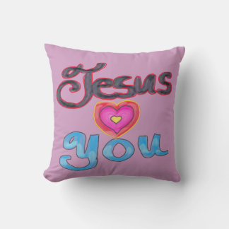 Almofada Jesus Ama Você Nome Personalizado Lavanda
