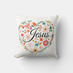 Almofada Jesus Boho Christian Heart Motif Inspirational