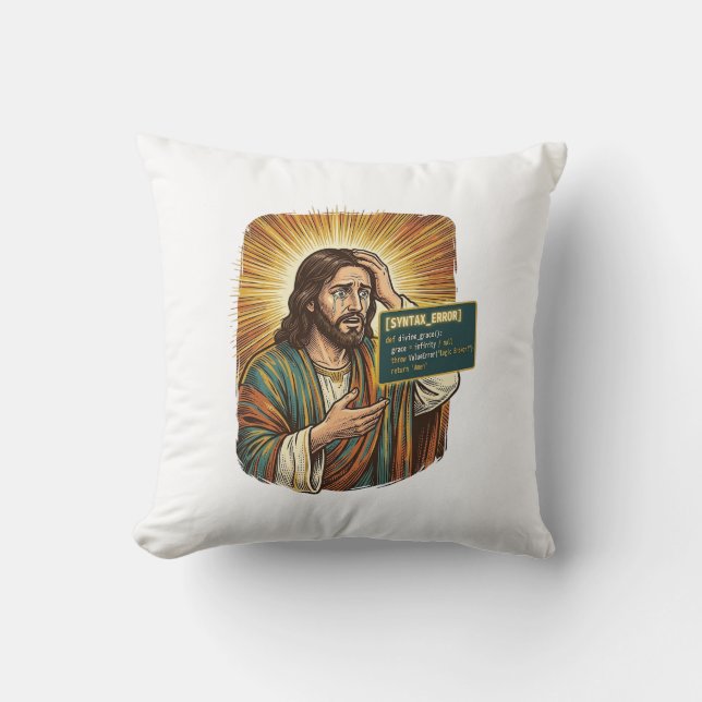 Almofada Jesus chorando Erro de sintaxe Codificação Program (Frente)