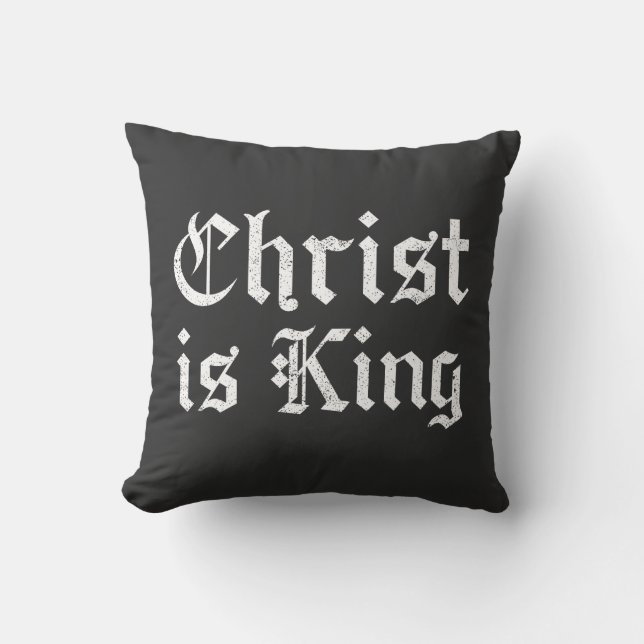 Almofada Jesus Cristo é Rei Arte Grunge Gothic Blackletter (Frente)