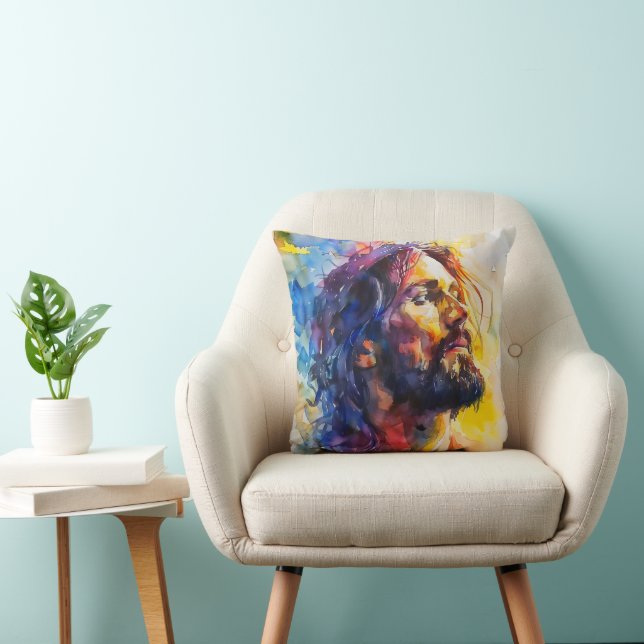 Almofada Jesus Cristo Watercolor (Cadeira)