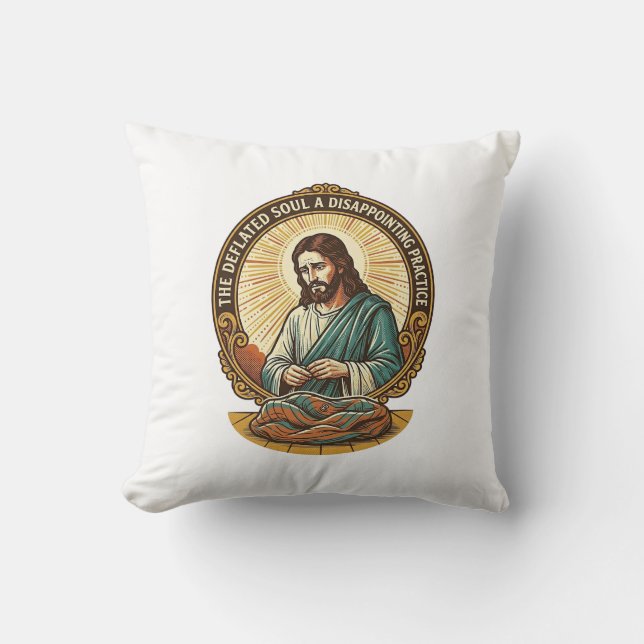 Almofada Jesus Desinflou Completamente Bola de Yoga Chata H (Frente)
