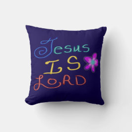 Almofada Jesus é SENHOR com Flor Rosa