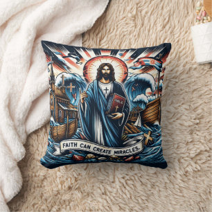 Almofada Jesus está entre os mares turbulentos, inspirando