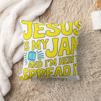 Almofada Jesus Is My Jam Funny Christian Faith Music