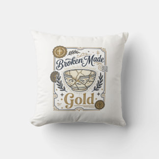 Almofada Jesus Kintsugi Ouro Feito Quebrado Cerâmica Quebra