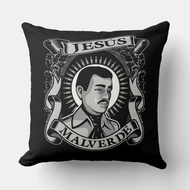 Almofada Jesus Malverde Gift mexicano Herói Jesus Malverde (Frente)