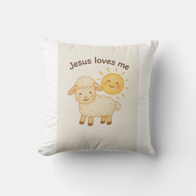 Almofada Jesus me ama - Lâmpada e Sol bonitos (Frente)