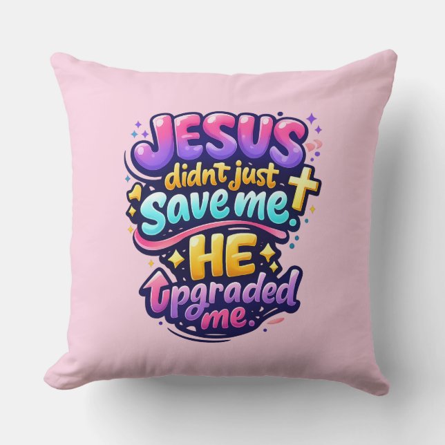 Almofada JESUS me atualizou - Cristão (Frente)