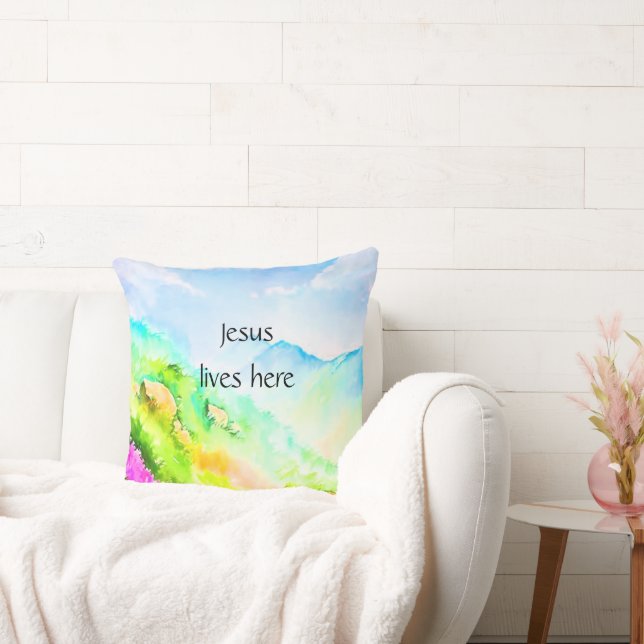 Almofada Jesus mora aqui (Sofá)