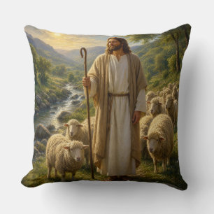 Almofada Jesus o Bom Pastor em Golden Valley