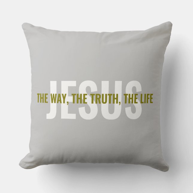 Almofada Jesus: O Caminho, A Verdade, E A Vida (Frente)