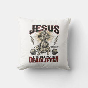 Almofada Jesus O Levantador de Peso Definitivo Camisa Crist