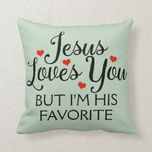 Almofada Jesus Te Ama Um Verde Favorito Engraçado