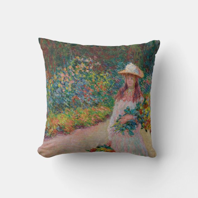 Almofada Jeune fille dans le jardin de Giverny, 1888 (Frente)