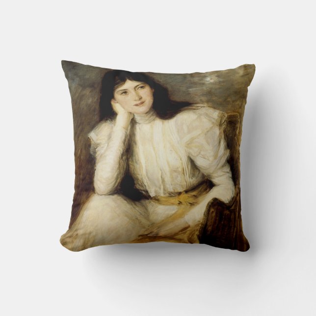 Almofada Jeune Fille Reveuse, Retrato de Berthi Capel (Frente)