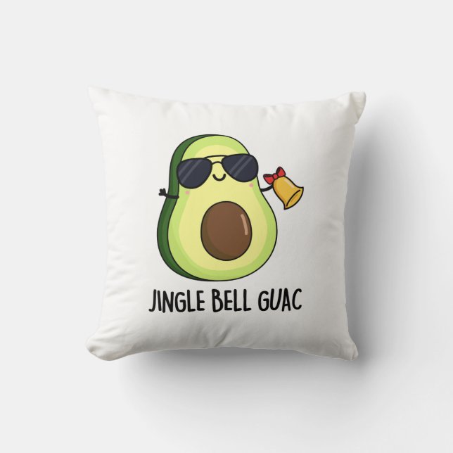 Almofada Jingle Bell Guac Funny Avocado Pun (Frente)