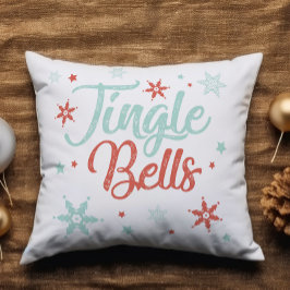 Almofada Jingle Bells Snowflake Pastel Adicionar Nome Natal