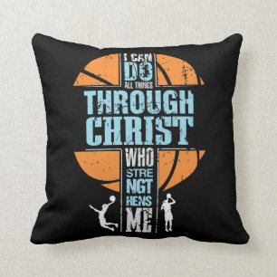 Almofada Jogador de basquete religioso Philippians 4:13 Chr