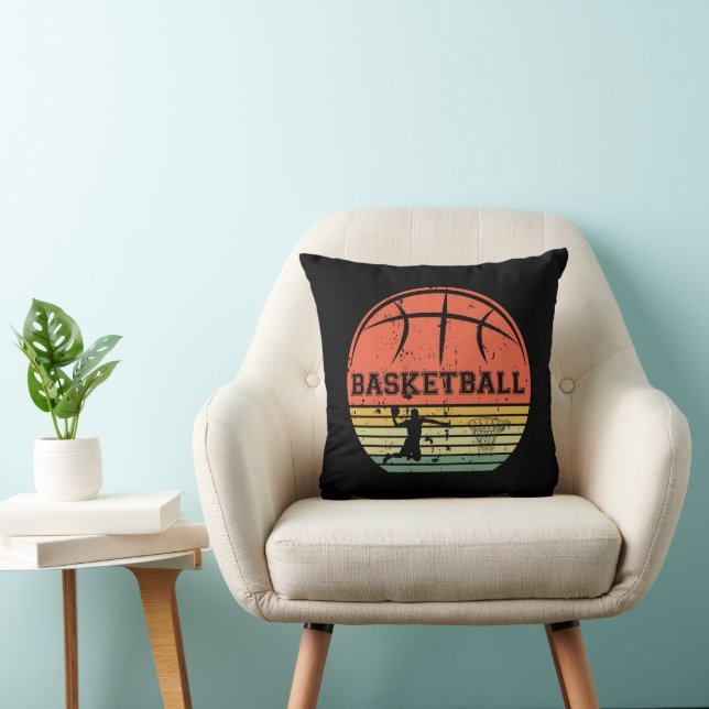 Almofada Jogador de basquete vintage retro sunset (Cadeira)