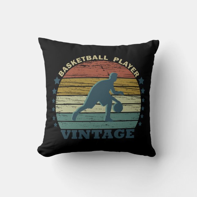 Almofada Jogador de Basquete Vintage Sunset (Frente)