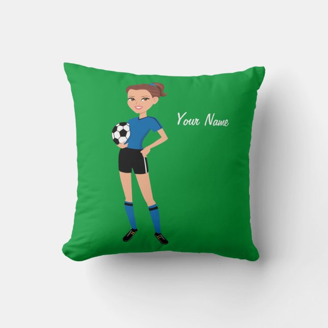 Almofada Jogador de futebol da menina personalizado (Frente)